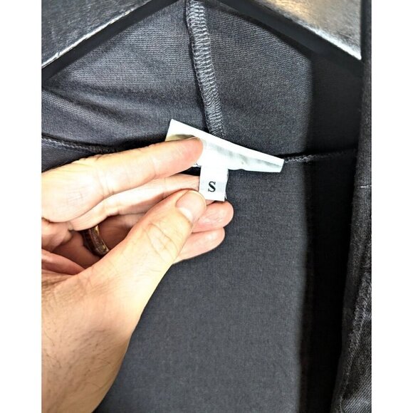 Bryn Walker Tie Front Duster Topper Hi-Low Hem Washed Black Sz S Stretch Tunic - Picture 7 of 8